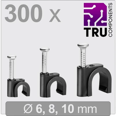Afbeelding van TRU COMPONENTS T24CA130 Spijkerclip TC 13448472 Bundel Ø (bereik) 3 tot 10 mm Zwart 300 stuk(s)