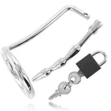 Afbeelding van Metal Hard Chastity Cock Ring Uretral