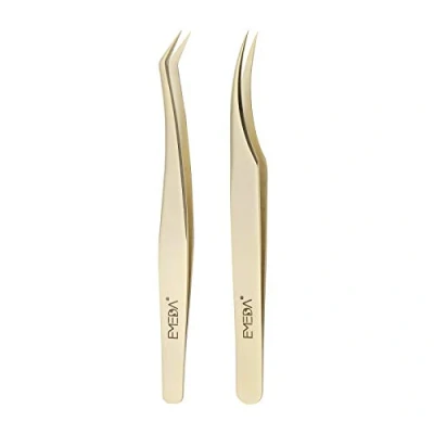 Afbeelding van 2 stuks wimperverlengpincet wimper pincetten wimperpincet voor wimperextensions Professional Golden Precision pincet individuele wimpers 3D 6D volumewimpers eyelash tweezers