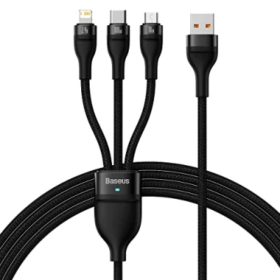 Afbeelding van Baseus 100W Flash Series 2 3 in 1 Kabel USB naar Lightning / C Micro 1,2 M