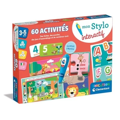 Image de Clementoni Mon Stylo Interactif 60 Activités Éducatives Stylos Lumineux Et Sonore Fabriqué En Italie