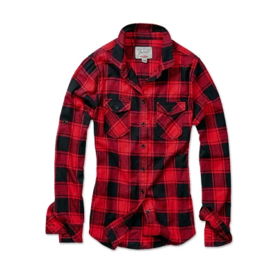 Afbeelding van Brandit Flanell Overhemdblouse, Dames, Maat: 4XL, Red black