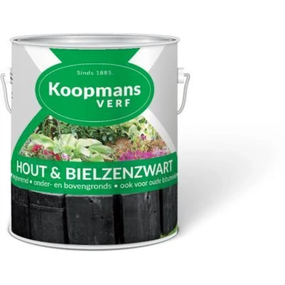 Afbeelding van Koopmans Hout &amp; Bielzenzwart 0,75 ltr Buitengevel Tuin