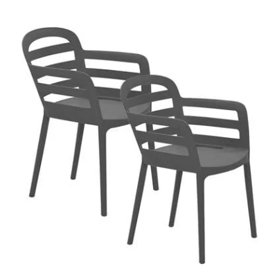 Afbeelding van Garden Impressions Mira tuinstoel donker grijs 2 stuks