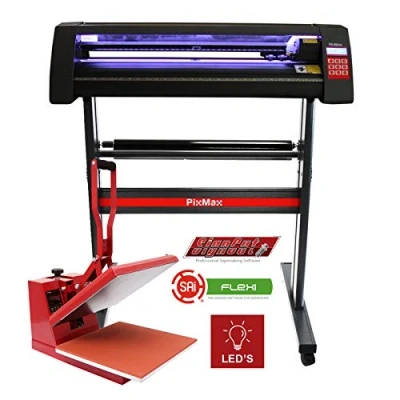Afbeelding van Pixmax Vinyl Snijplotter Met LED verlichting + 38 cm Transferpers 12 maanden Signcut Pro Software stand Ingebouwde optisch ooglasergeleiding