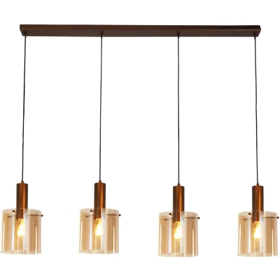 Afbeelding van Searchlight SWEDEN Pendel Hanglamp 4 Lichts Mokka Amber
