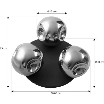 Afbeelding van Lindby plafondlamp 3lichts Glas, ijzer H: 17.6 cm E14 rookgrijs, koffie