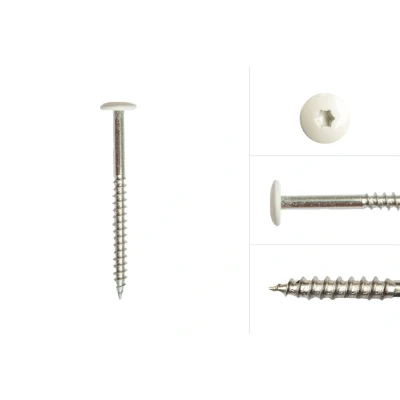Afbeelding van Wovar Kleurkopschroeven Wit rvs 4.8 x 60 mm Doos 100 Stuks