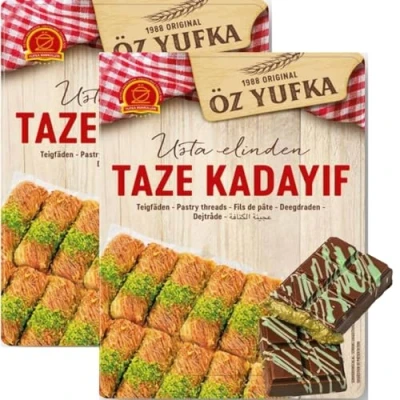 Afbeelding van 2 PACKS x YAYLA Fresh Kadayif Kadaifi Pastry Threads Dessert in Turkse stijl Kataifi Dubai Chocolade 500 gram van Pufai Grocery [Versheidsgarantie]
