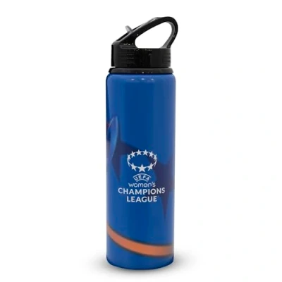 Afbeelding van UEFA 750 ml aluminium fles van Champions League voor dames, geïntegreerd opvouwbaar rietje, officieel gelicentieerd product, waterdicht, licht, BPA vrij, geweldig voetbalcadeau idee