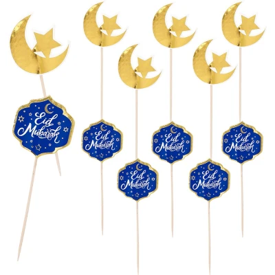 Afbeelding van Eid Mubarak Prikkers 12cm 12 stuks
