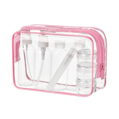 Afbeelding van MOCOCITO Toilettas, reisfles, reisset, toilettas voor vliegtuig, reisset Roze
