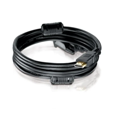 Afbeelding van HDSupply X HC030 005 HDMI/DVI kabel High Speed Single Link met ferriet, HDMI A stekker (19 polig) op DVI D (18 + 1 pin), gouden contacten, dubbel afgeschermd, 0,5 m, zwart