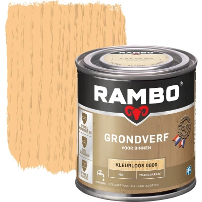Afbeelding van Rambo Grondverf Binnen Transparant Mat Kleurloos 0000 0,25 liter