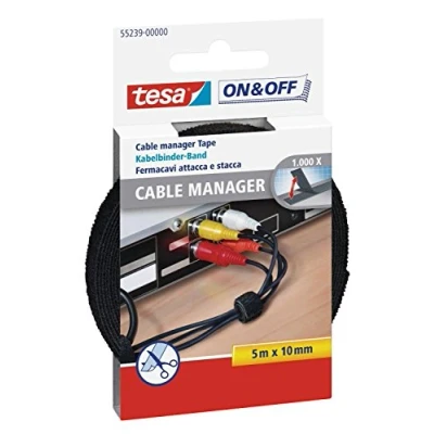 Afbeelding van Kabelmanager Tesa On&amp;Off 55239 10mmx5m zwart