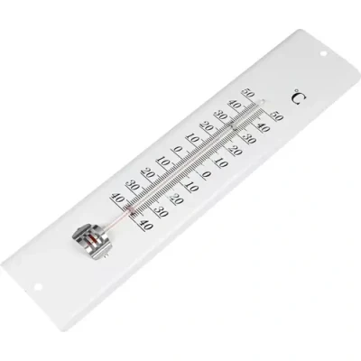 Afbeelding van Benson Thermometer metaal wit 30 cm binnen/buiten