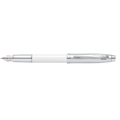 Afbeelding van Sheaffer 100 White Lacquer / Chrome Cap FP M Gratis graveren