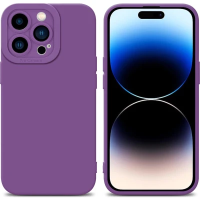 Afbeelding van Cadorabo Hoesje geschikt voor Apple iPhone 14 PRO MAX in Fluid MAT PAARS Beschermhoes gemaakt van flexibel TPU silicone Cover Case