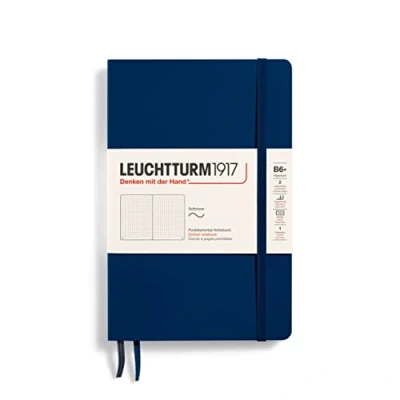 Afbeelding van Leuchtturm notitieboek softcover 19x12.5 cm bullets/dots/puntjes marineblauw