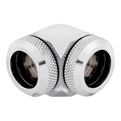Afbeelding van Corsair Hydro X Series XF Hardline set van 2 90 graden OD fittingen 14 mm (duurzaamheid massief messing, hoogwaardige afwerking, dubbele O ring compressieontwerp, 12 stuks eenvoudige