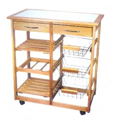 Afbeelding van Groentetrolley DKD Home Decor Wit Natuurlijk Metaal Pijnboom Hout MDF 67 x 37 76 cm