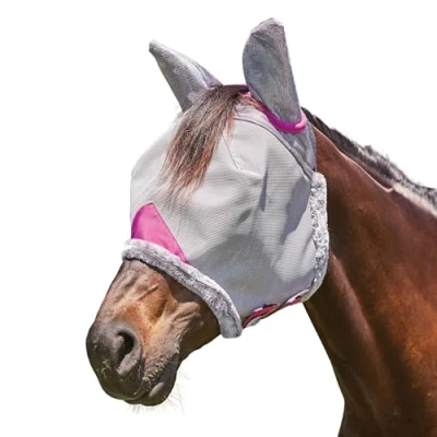 Image de Weatherbeeta Masque Anti Mouches Comfitec Deluxe Durable Mesh avec Oreilles Gris/VioletVendu par Agradi