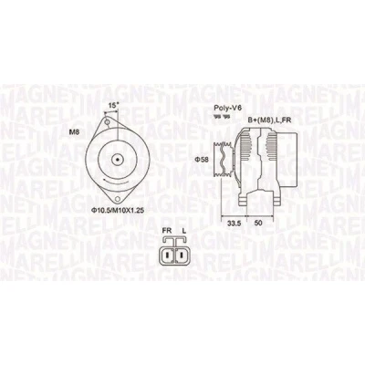 Afbeelding van MAGNETI MARELLI 063732020010 Dynamo / Alternator 12V 90A KIA: cee‘d I Estate, Hatchback, HYUNDAI: i20 Hatchback