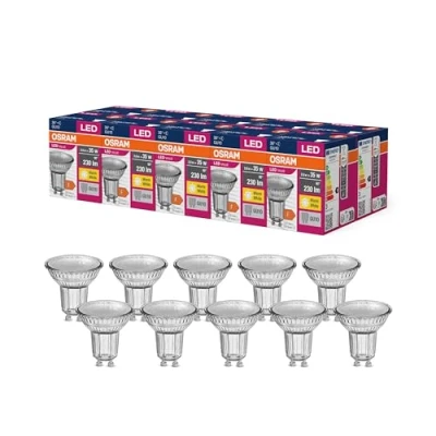 Afbeelding van OSRAM Star Value PAR16 LED reflectorlamp met 36 graden stralingshoek, GU10 fitting, 2,6 W, warm wit (2700 K), vervanging voor traditionele 35 watt spots, 10 stuks