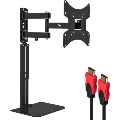 Afbeelding van Maclean Set van TV houder met DVD plank en HDMI KABEL VESA 200x200 23&quot; 43&quot; 25kg + 2.0 4K 3D UHD 1,8m 48 bit