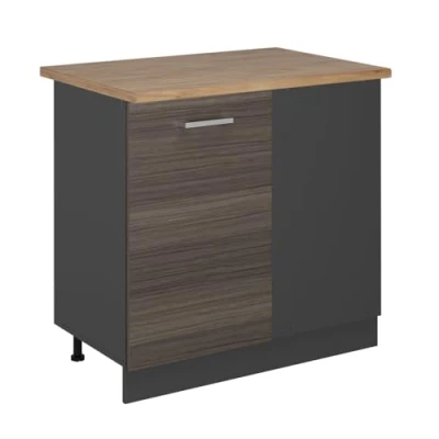 Afbeelding van Vicco Hoekkast R Line, Edel grijs/Antraciet, 86 cm , WB Eik