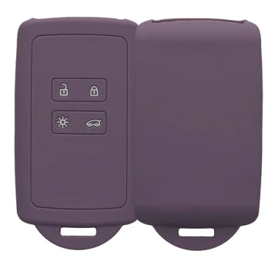 Afbeelding van kwmobile autosleutelhoes geschikt voor Renault 4 knops Smartkey autosleutel (alleen Keyless Go) Siliconenhoes in Bleke iris Sleutelcover