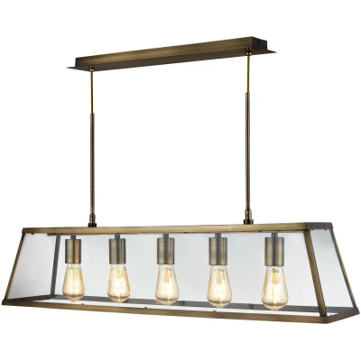 Afbeelding van Searchlight Voyager Hanglamp 90 X 20 100 Cm Antiek Messing