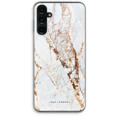 Afbeelding van Case Company® hoesje geschikt voor Samsung Galaxy A14 Goud marmer Soft Cover Telefoonhoesje Bescherming aan alle Kanten en Schermrand