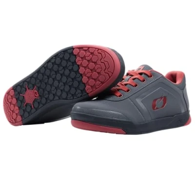 Afbeelding van O&#039;NEAL MTB schoenen MX mountainbike Veganistisch Balans tussen grip en voetpositionering V.22 platte pedaal schoen volwassenen grijs rood 43