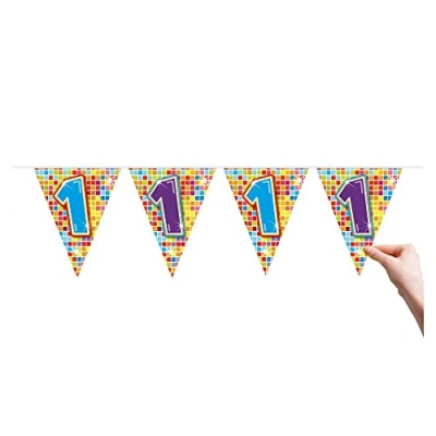 Afbeelding van Vlaggenlijn 1 jaar Birthday Blocks 6 meter