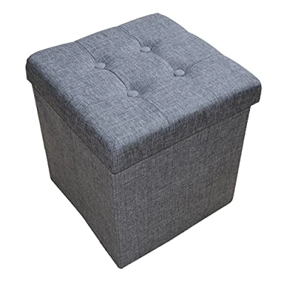 Afbeelding van Style home Zitbank, zitkruk, opbergdoos met opbergruimte, opvouwbaar, belastbaar tot 300 kg, kunstleer, 38 x cm