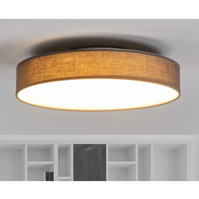 Afbeelding van Lindby plafondlamp 1licht stof, kunststof, metaal H: 10.5 cm grijs, wit Inclusief lichtbron