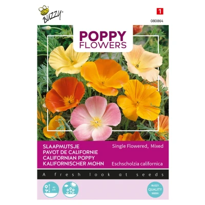 Afbeelding van Poppies of the world slaapmutsjes Californische Buzzy