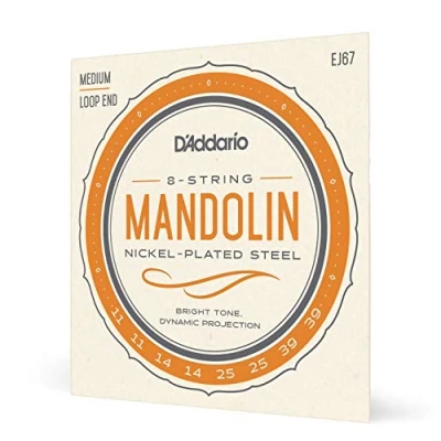 Image de D&#039;Addario EJ67 11 39 médium Jeu de cordes Mandoline Plaqué Nickel