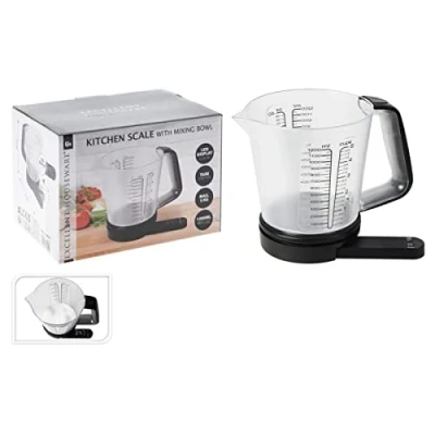 Afbeelding van Excellent Houseware Keukenweegschaal met Maatbeker 1200 ml tot 5 kg