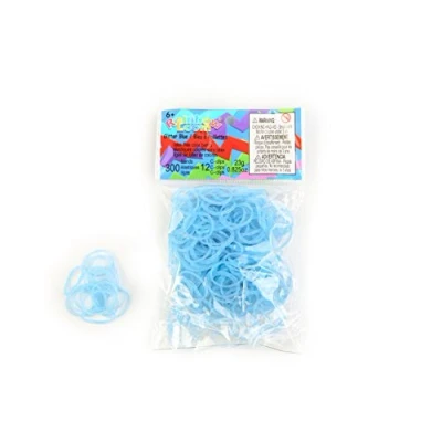 Afbeelding van Rainbow Loom elastiekjes blauw met pailletten