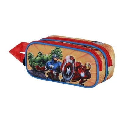 Afbeelding van Karactermania Marvel The Avengers Attack 3D Potloodetui Etui met dubbele rits Tekenetui Rood