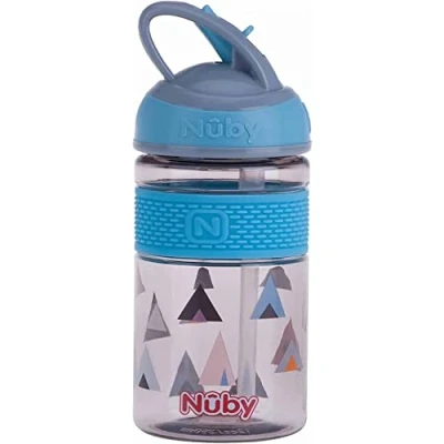 Afbeelding van Nûby Drinkbeker met harde tuit voor kinderen Drinkfles kleuters uit copolyester 360ml Blauw 4+ jaar