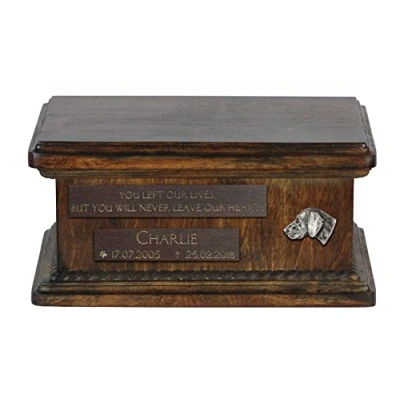 Afbeelding van Weimaraner urn hond gepersonaliseerde houten voor hondenas