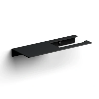 Afbeelding van Clou Fold toiletrolhouder zonder klep met planchet mat zwart
