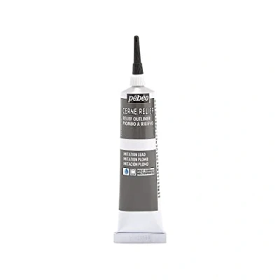 Afbeelding van PEBEO Vitrail 772037 Relief Cerne Tube met mondstuk imitatie lood zwart 37 ml