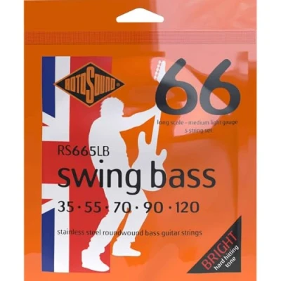 Image de Rotosound RS665LB Swing Bass Jeu de 5 cordes guitare basse Long scale medium light 35 120