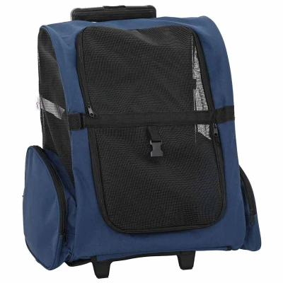 Afbeelding van vidaXL Huisdierentrolley 3 in 1 48x32x57 cm oxford stof blauw