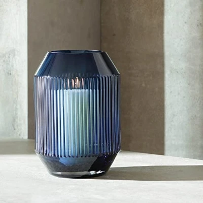 Afbeelding van L.S.A. Rotunda Kandelaar met Kaars 26 cm Blue / Glass
