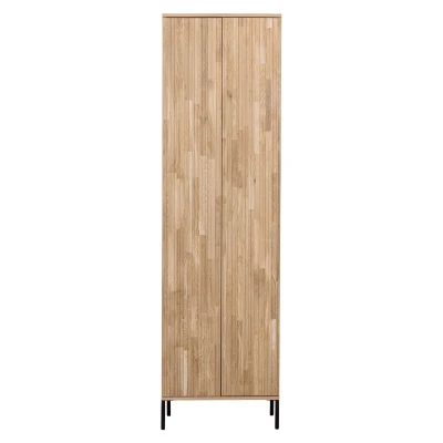 Afbeelding van New Gravure hoge kast met lade eiken blanke lak